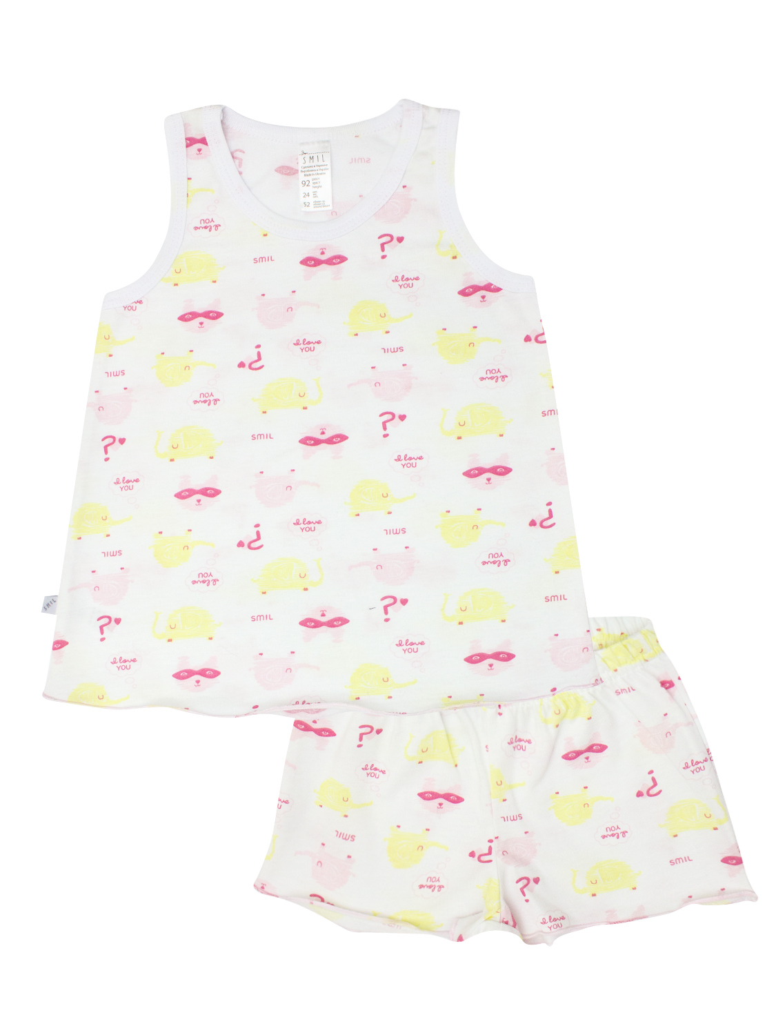 Пижама для девочки, арт. 104408, возраст от 2 до 6 лет