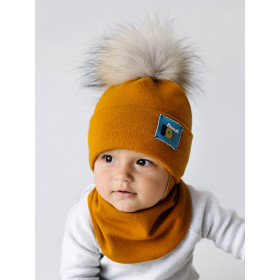 Набір для хлопчика (шапка+манишка), арт.Рожден, від 6 до 12 місяців