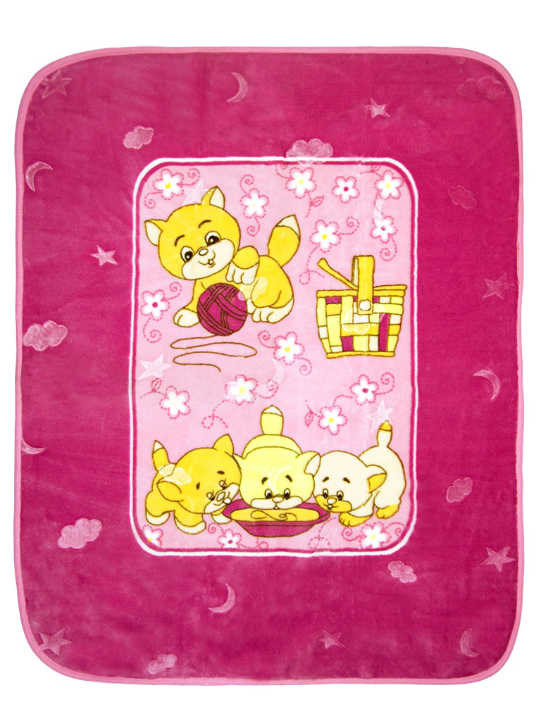 Одеяло детское велюр, арт.котята размер 100*100